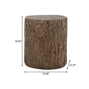 English Elm Tree Stump MGO Side Table Weatherproof Organic Accent for Patio or Living Room N776P372341N