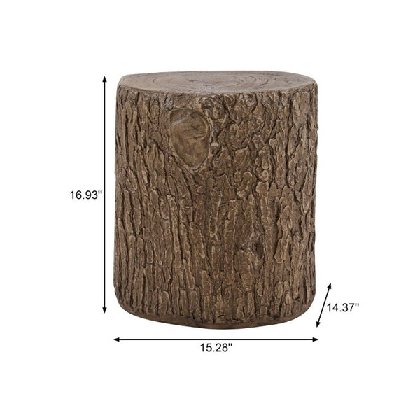 English Elm Tree Stump MGO Side Table Weatherproof Organic Accent for Patio or Living Room N776P372341N