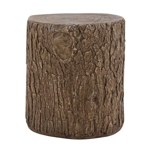English Elm Tree Stump MGO Side Table Weatherproof Organic Accent for Patio or Living Room N776P372341N