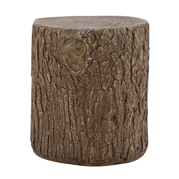 English Elm Tree Stump MGO Side Table Weatherproof Organic Accent for Patio or Living Room N776P372341N