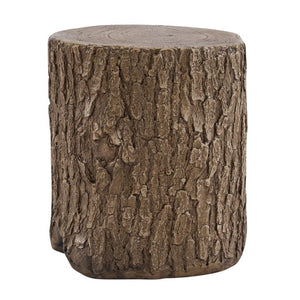 English Elm Tree Stump MGO Side Table Weatherproof Organic Accent for Patio or Living Room N776P372341N