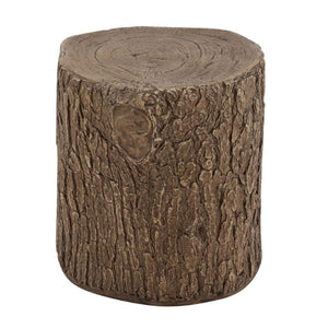 English Elm Tree Stump MGO Side Table Weatherproof Organic Accent for Patio or Living Room N776P372341N