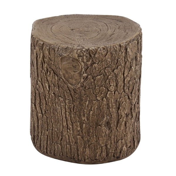 English Elm Tree Stump MGO Side Table Weatherproof Organic Accent for Patio or Living Room N776P372341N