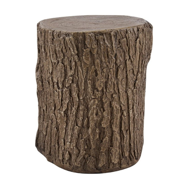 English Elm Tree Stump MGO Side Table Weatherproof Organic Accent for Patio or Living Room N776P372341N