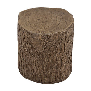 English Elm Tree Stump MGO Side Table Weatherproof Organic Accent for Patio or Living Room N776P372341N