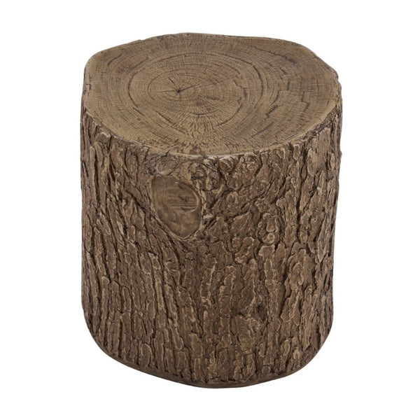 English Elm Tree Stump MGO Side Table Weatherproof Organic Accent for Patio or Living Room N776P372341N