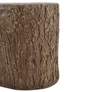 English Elm Tree Stump MGO Side Table Weatherproof Organic Accent for Patio or Living Room N776P372341N