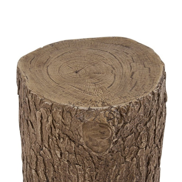 English Elm Tree Stump MGO Side Table Weatherproof Organic Accent for Patio or Living Room N776P372341N