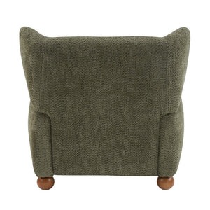 English Elm Wingback Bouclé Accent Chair with Curved Legs for Living Room Reading Nook N776P376365G