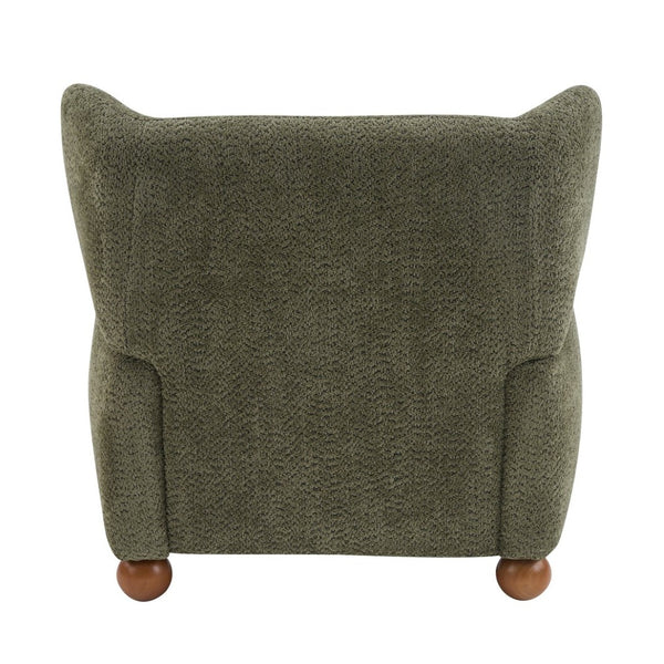 English Elm Wingback Bouclé Accent Chair with Curved Legs for Living Room Reading Nook N776P376365G