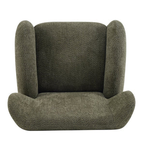 English Elm Wingback Bouclé Accent Chair with Curved Legs for Living Room Reading Nook N776P376365G