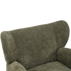English Elm Wingback Bouclé Accent Chair with Curved Legs for Living Room Reading Nook N776P376365G