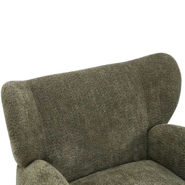 English Elm Wingback Bouclé Accent Chair with Curved Legs for Living Room Reading Nook N776P376365G