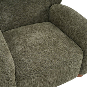 English Elm Wingback Bouclé Accent Chair with Curved Legs for Living Room Reading Nook N776P376365G