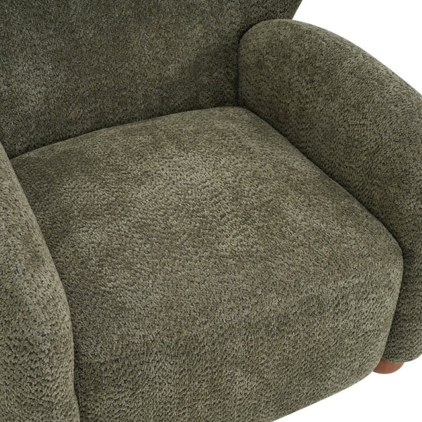 English Elm Wingback Bouclé Accent Chair with Curved Legs for Living Room Reading Nook N776P376365G