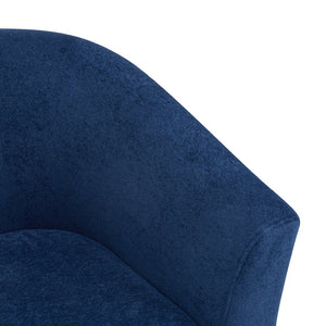English Elm Wooden Bentwood Base Velvet Barrel Swivel Accent Chair for Living Room or Office Blue N776P378583S