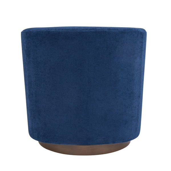English Elm Wooden Bentwood Base Velvet Barrel Swivel Accent Chair for Living Room or Office Blue N776P378583S