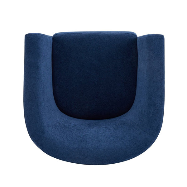 English Elm Wooden Bentwood Base Velvet Barrel Swivel Accent Chair for Living Room or Office Blue N776P378583S