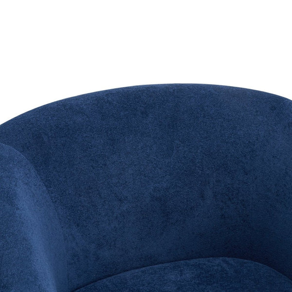 English Elm Wooden Bentwood Base Velvet Barrel Swivel Accent Chair for Living Room or Office Blue N776P378583S