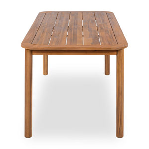 English Elm 4 Person Outdoor Dining Set Acacia Wood Wicker Back Chairs Patio Modern Style 6-Person Natural/Teak N776P381115N-3_N776P381093T