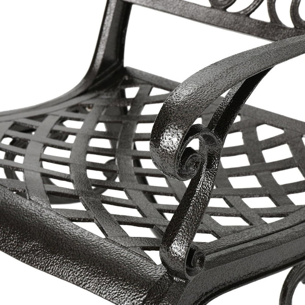 English Elm Ravenna Cast Aluminum Outdoor Dining Set Seats Six Floral Lattice Patio Table N776P381164B-6_57704.00