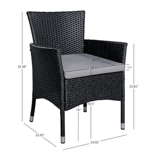 English Elm Malta Stainless Steel Dining Chair Set Modernist Tubular Frame for Contemporary Spaces Grey N776P402144G