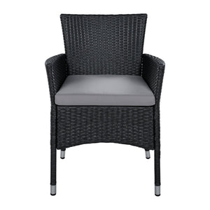English Elm Malta Stainless Steel Dining Chair Set Modernist Tubular Frame for Contemporary Spaces Grey N776P402144G