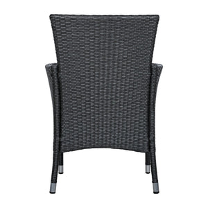 English Elm Malta Stainless Steel Dining Chair Set Modernist Tubular Frame for Contemporary Spaces Grey N776P402144G