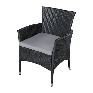 English Elm Malta Stainless Steel Dining Chair Set Modernist Tubular Frame for Contemporary Spaces Grey N776P402144G