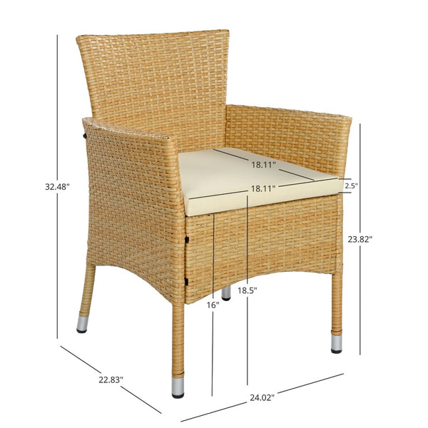 English Elm Malta Stainless Steel Dining Chair Set Modernist Tubular Frame for Contemporary Spaces Natural N776P402144Y