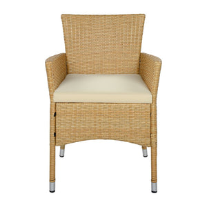 English Elm Malta Stainless Steel Dining Chair Set Modernist Tubular Frame for Contemporary Spaces Natural N776P402144Y
