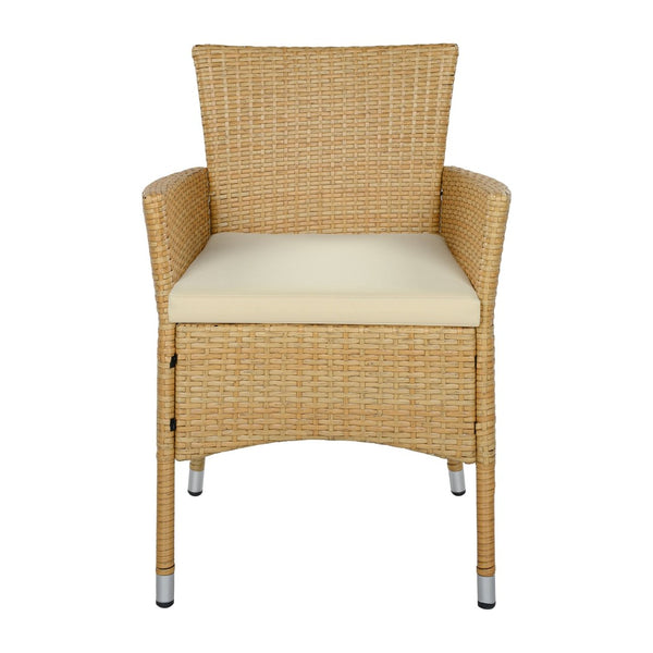 English Elm Malta Stainless Steel Dining Chair Set Modernist Tubular Frame for Contemporary Spaces Natural N776P402144Y