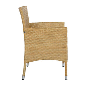 English Elm Malta Stainless Steel Dining Chair Set Modernist Tubular Frame for Contemporary Spaces Natural N776P402144Y