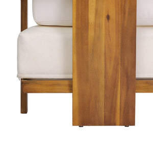 English Elm Kanso Solid Acacia 2 Piece Outdoor Loveseat Set with Weather Resistant Cushions N776P402166W
