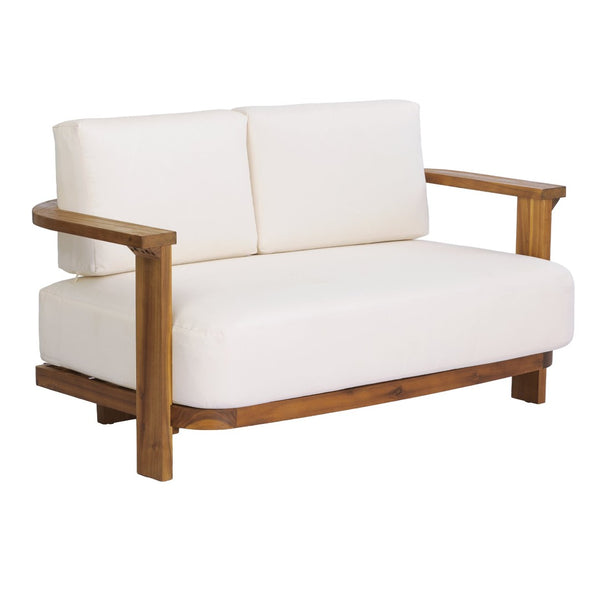 English Elm Kanso Solid Acacia 2 Piece Outdoor Loveseat Set with Weather Resistant Cushions N776P402166W