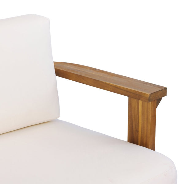 English Elm Kanso Solid Acacia Outdoor Armchair with Thick Cushions for Patio Garden Living N776P402167W