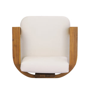 English Elm Kanso Solid Acacia Outdoor Armchair with Thick Cushions for Patio Garden Living N776P402167W