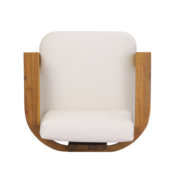 English Elm Kanso Solid Acacia Outdoor Armchair with Thick Cushions for Patio Garden Living N776P402167W