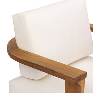 English Elm Kanso Solid Acacia Outdoor Armchair with Thick Cushions for Patio Garden Living N776P402167W