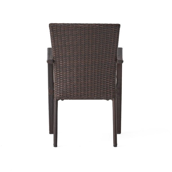 English Elm Corsica All-weather Wicker Outdoor Dining Chairs with Cushions for Patio or Deck N776P403778B