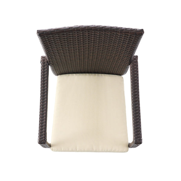 English Elm Corsica All-weather Wicker Outdoor Dining Chairs with Cushions for Patio or Deck N776P403778B