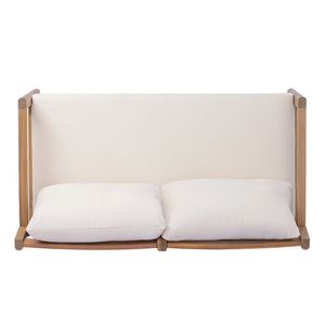 English Elm Pablo Solid Acacia Wood Patio Loveseat Set with Geometric Modern Outdoor Design N776P409030W