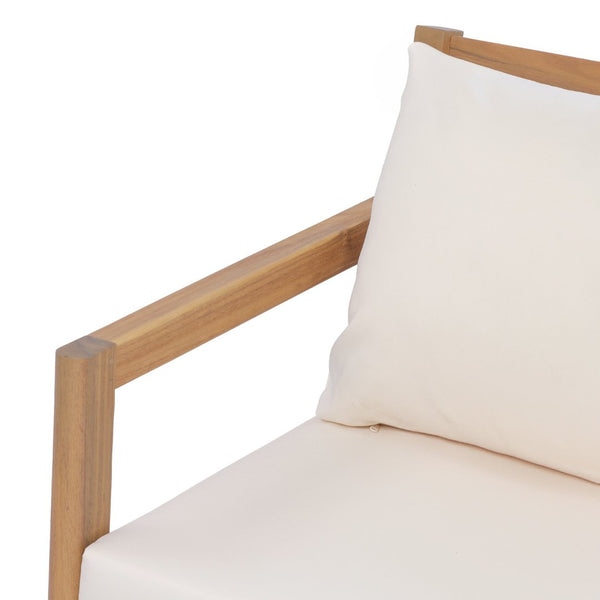 English Elm Pablo Solid Acacia Wood Patio Loveseat Set with Geometric Modern Outdoor Design N776P409030W