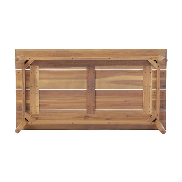 English Elm Pablo Solid Acacia Wood Patio Loveseat Set with Geometric Modern Outdoor Design N776P409030W