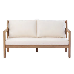 English Elm Pablo Solid Acacia Wood Patio Loveseat Set with Geometric Modern Outdoor Design N776P409030W