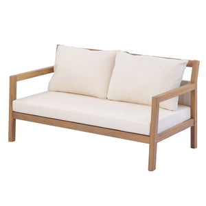 English Elm Pablo Solid Acacia Wood Patio Loveseat Set with Geometric Modern Outdoor Design N776P409030W