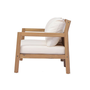 English Elm Pablo Solid Acacia Wood Patio Loveseat Set with Geometric Modern Outdoor Design N776P409030W