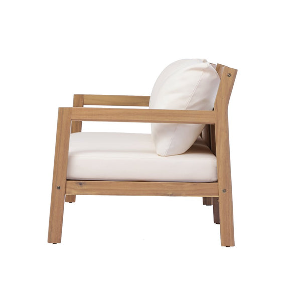 English Elm Pablo Solid Acacia Wood Patio Loveseat Set with Geometric Modern Outdoor Design N776P409030W