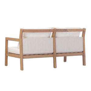 English Elm Pablo Solid Acacia Wood Patio Loveseat Set with Geometric Modern Outdoor Design N776P409030W