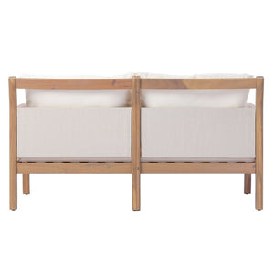 English Elm Pablo Solid Acacia Wood Patio Loveseat Set with Geometric Modern Outdoor Design N776P409030W